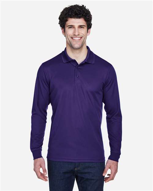 Men's Pinnacle Performance Long Sleeve Piqué Polo - Campus Purple