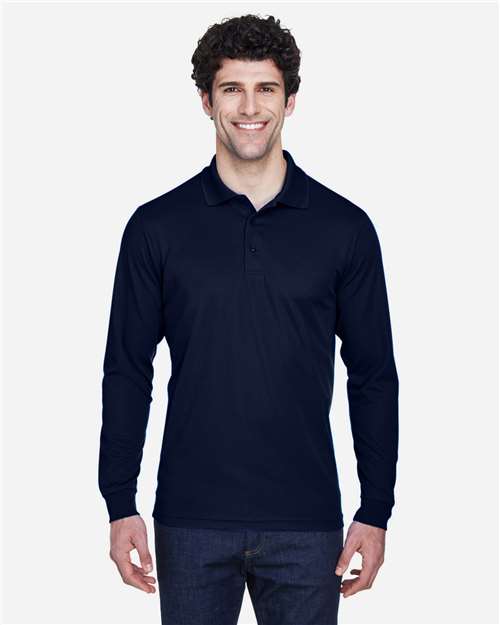 Men's Pinnacle Performance Long Sleeve Piqué Polo - Classic Navy