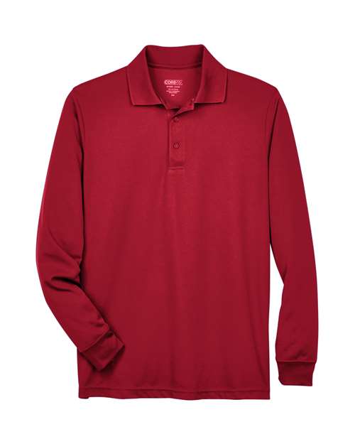 Men's Pinnacle Performance Long Sleeve Piqué Polo - Classic Red