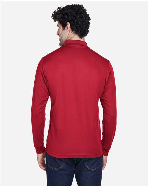 Men's Pinnacle Performance Long Sleeve Piqué Polo - Classic Red
