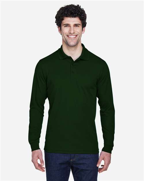 Men's Pinnacle Performance Long Sleeve Piqué Polo - Forest