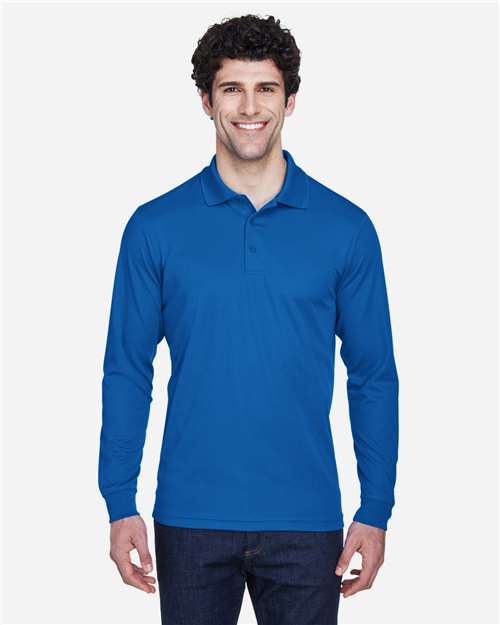 Men's Pinnacle Performance Long Sleeve Piqué Polo - True Royal