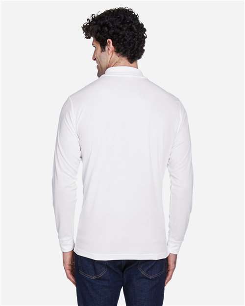 Men's Pinnacle Performance Long Sleeve Piqué Polo - White