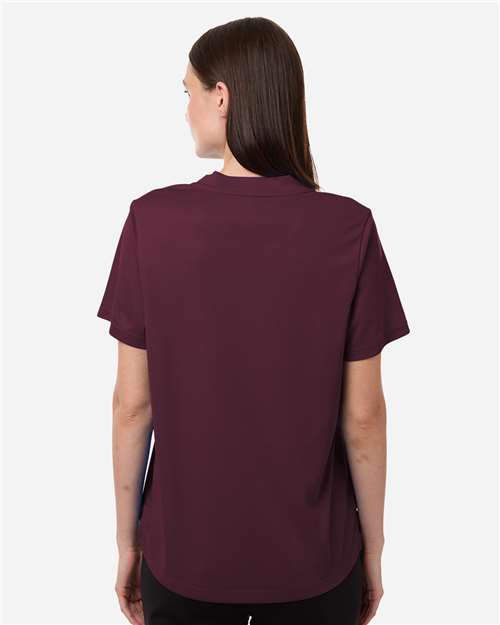 Women's Nova Performance Pique Polo - Burgundy