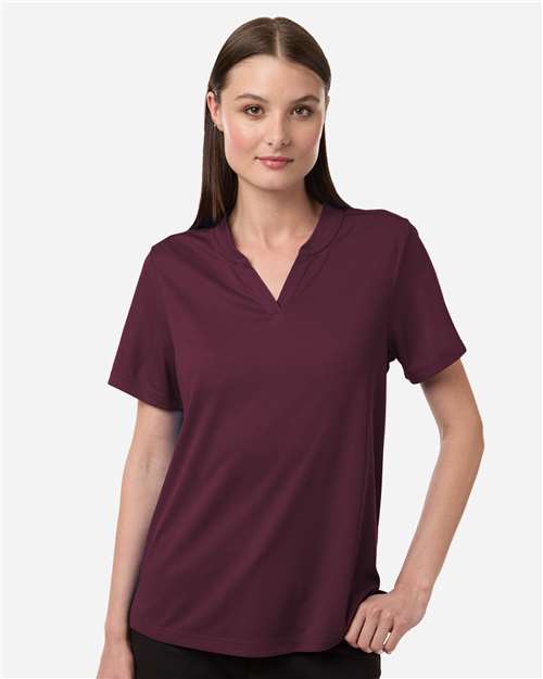 Women's Nova Performance Pique Polo - Burgundy