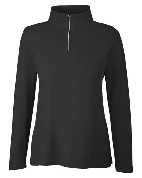 Women's Fusion ChromaSoft™ Pique Quarter-Zip Pullover - Black