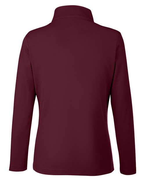 Women's Fusion ChromaSoft™ Pique Quarter-Zip Pullover - Burgundy