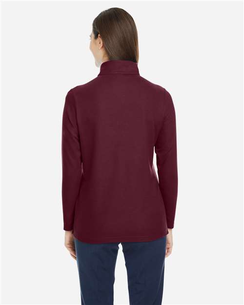 Women's Fusion ChromaSoft™ Pique Quarter-Zip Pullover - Burgundy