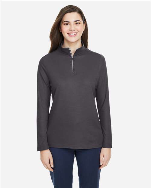 Women's Fusion ChromaSoft™ Pique Quarter-Zip Pullover - Carbon