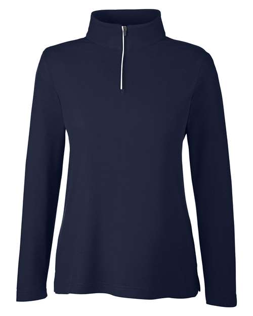 Women's Fusion ChromaSoft™ Pique Quarter-Zip Pullover - Classic Navy