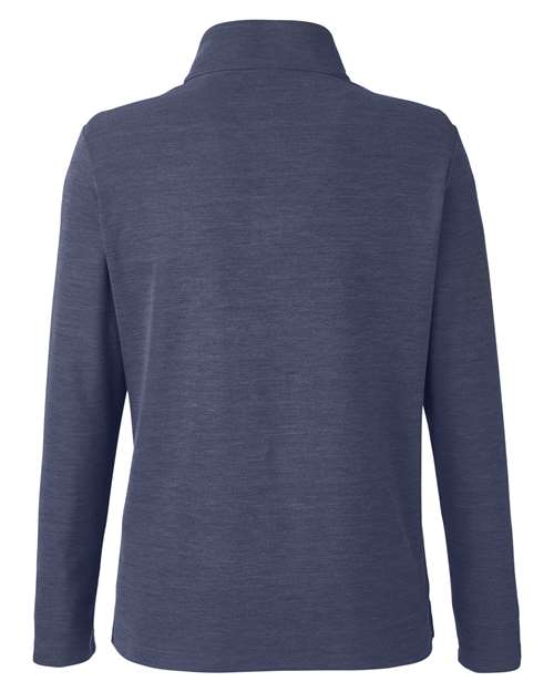 Women's Fusion ChromaSoft™ Pique Quarter-Zip Pullover - Classic Navy Heather