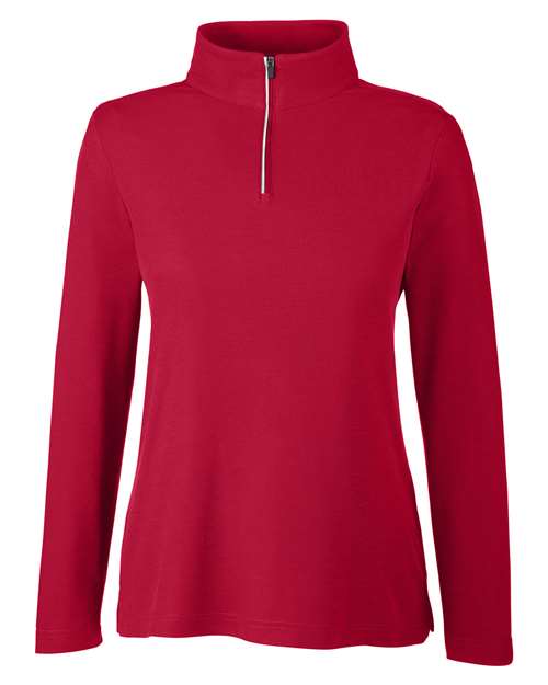 Women's Fusion ChromaSoft™ Pique Quarter-Zip Pullover - Classic Red