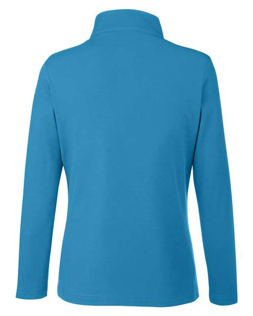 Women's Fusion ChromaSoft™ Pique Quarter-Zip Pullover - Electric Blue