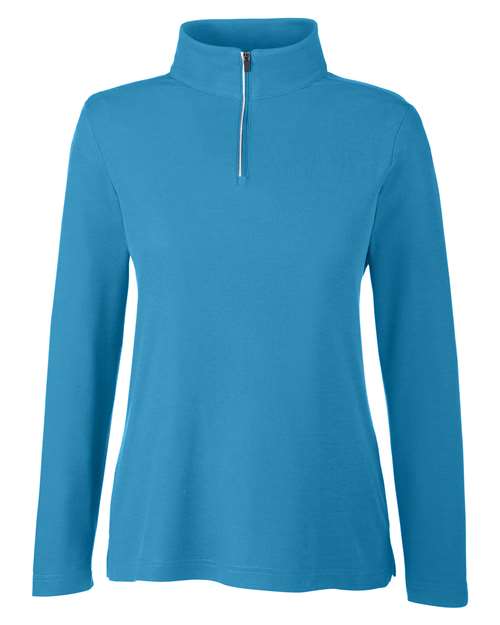 Women's Fusion ChromaSoft™ Pique Quarter-Zip Pullover - Electric Blue