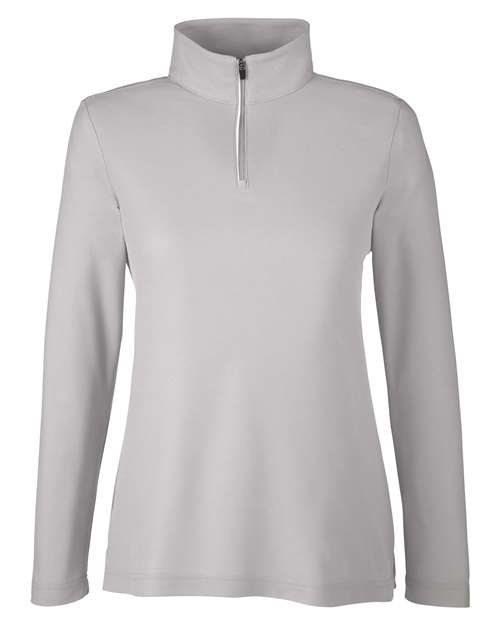 Women's Fusion ChromaSoft™ Pique Quarter-Zip Pullover - Platinum