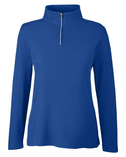 Women's Fusion ChromaSoft™ Pique Quarter-Zip Pullover - True Royal