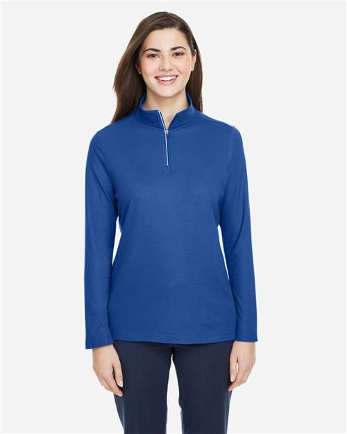 Women's Fusion ChromaSoft™ Pique Quarter-Zip Pullover - True Royal