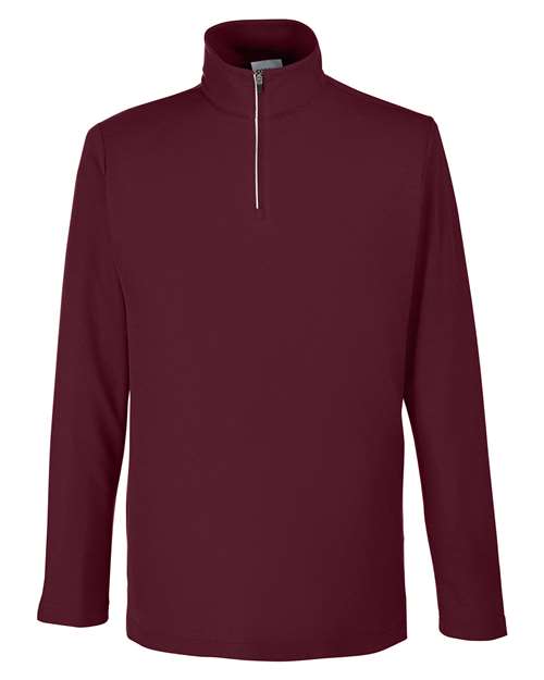 Men's Fusion ChromaSoft™ Pique Quarter-Zip Pullover - Burgundy