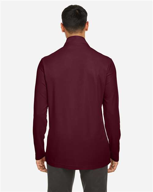 Men's Fusion ChromaSoft™ Pique Quarter-Zip Pullover - Burgundy