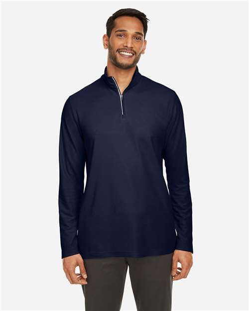 Men's Fusion ChromaSoft™ Pique Quarter-Zip Pullover - Classic Navy