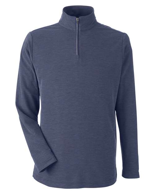 Men's Fusion ChromaSoft™ Pique Quarter-Zip Pullover - Classic Navy Heather