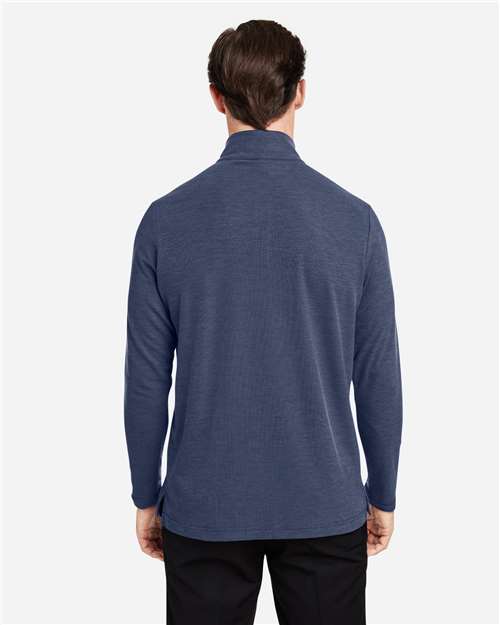 Men's Fusion ChromaSoft™ Pique Quarter-Zip Pullover - Classic Navy Heather
