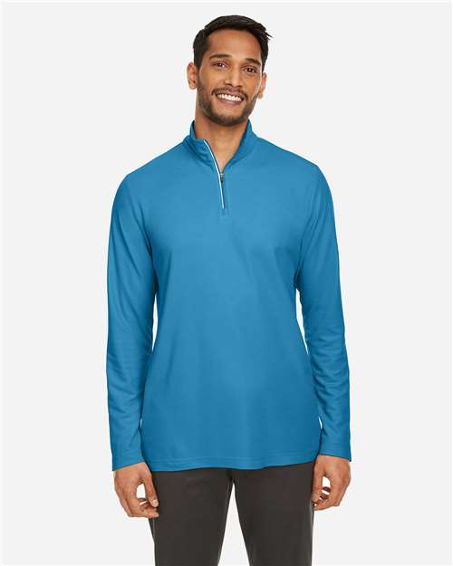 Men's Fusion ChromaSoft™ Pique Quarter-Zip Pullover - Electric Blue