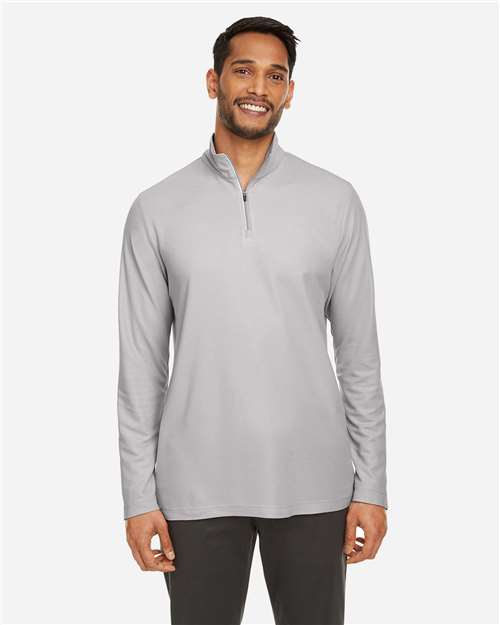 Men's Fusion ChromaSoft™ Pique Quarter-Zip Pullover - Platinum
