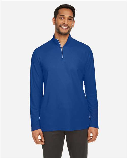 Men's Fusion ChromaSoft™ Pique Quarter-Zip Pullover - True Royal