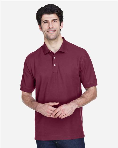 Men's Pima Piqué Polo - Burgundy