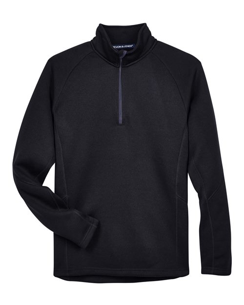 Unisex Bristol Sweater Fleece Quarter-Zip Pullover - Black