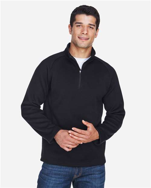 Unisex Bristol Sweater Fleece Quarter-Zip Pullover - Black