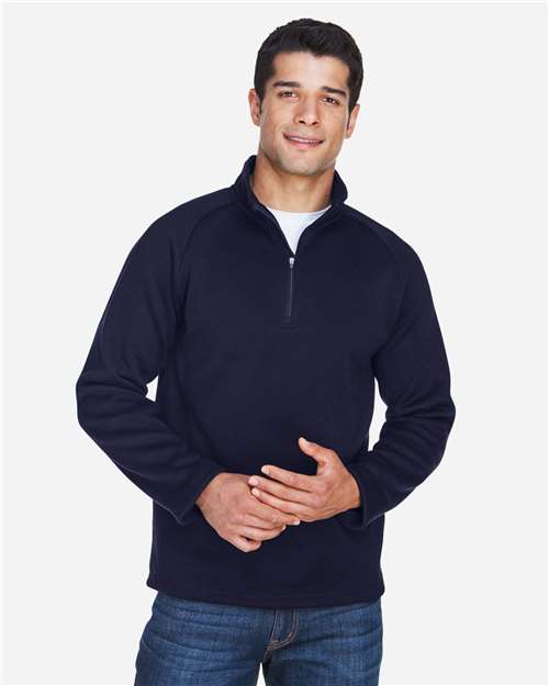 Unisex Bristol Sweater Fleece Quarter-Zip Pullover - Navy