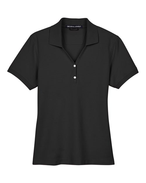Women's Pima Piqué Polo - Black