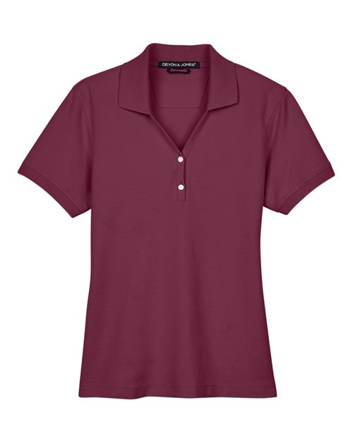 Women's Pima Piqué Polo - Burgundy