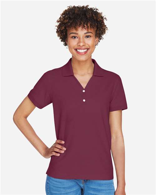 Women's Pima Piqué Polo - Burgundy