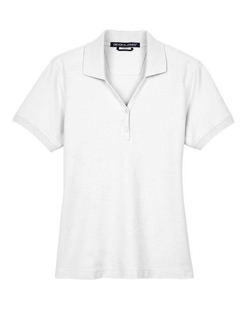 Women's Pima Piqué Polo - White