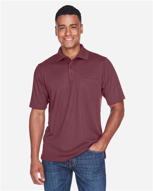 Men's Origin Performance Piqué Polo with Pocket - Burgundy