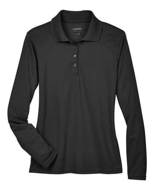 Women's Pinnacle Performance Long Sleeve Piqué Polo - Black
