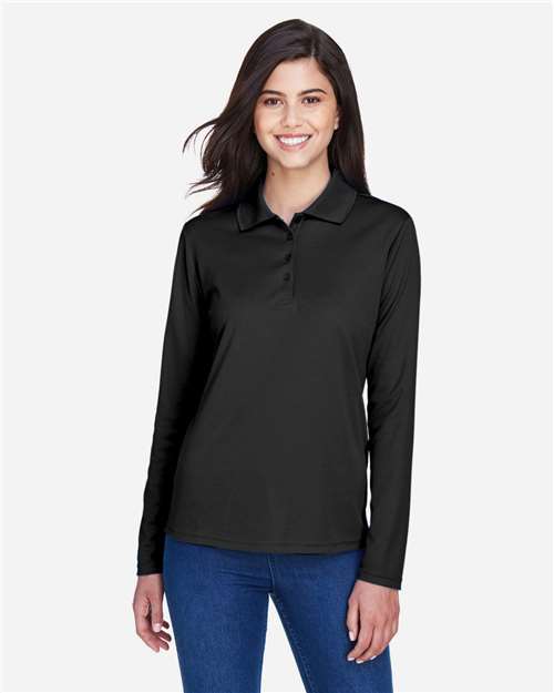 Women's Pinnacle Performance Long Sleeve Piqué Polo - Black
