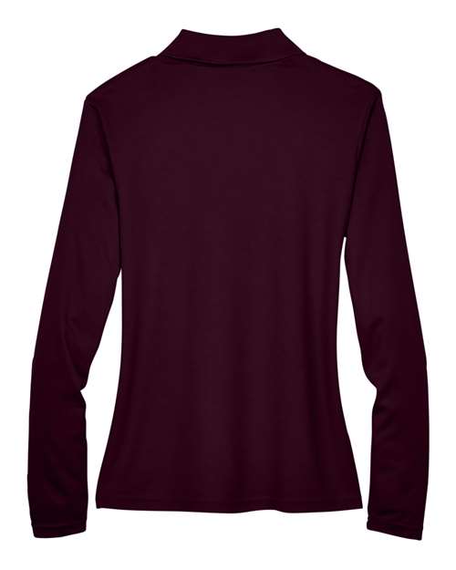 Women's Pinnacle Performance Long Sleeve Piqué Polo - Burgundy