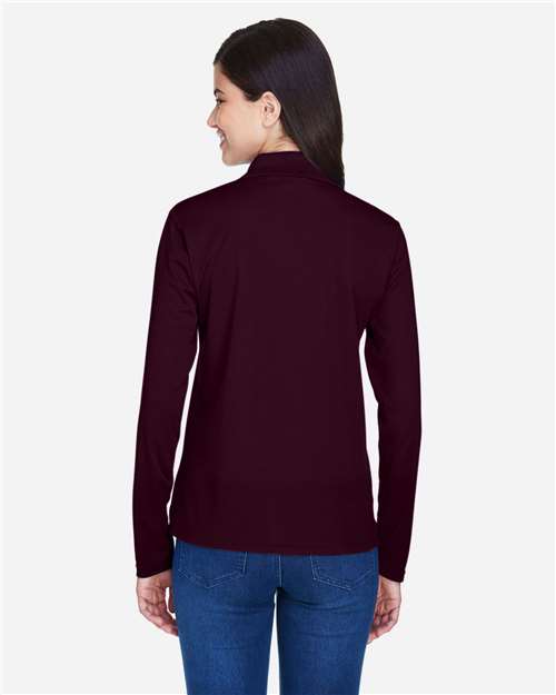Women's Pinnacle Performance Long Sleeve Piqué Polo - Burgundy
