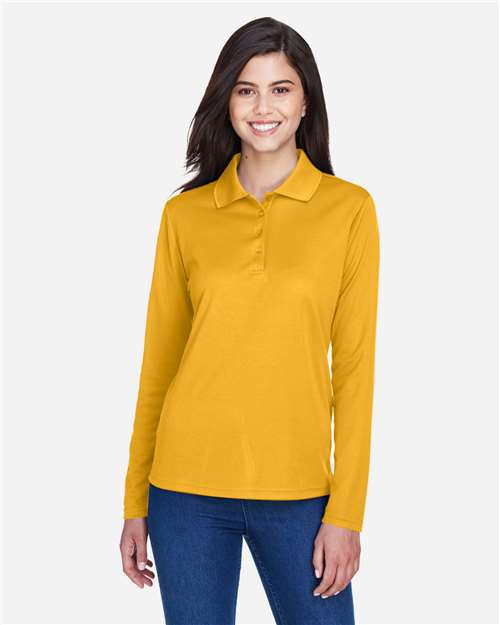 Women's Pinnacle Performance Long Sleeve Piqué Polo - Campus Gold