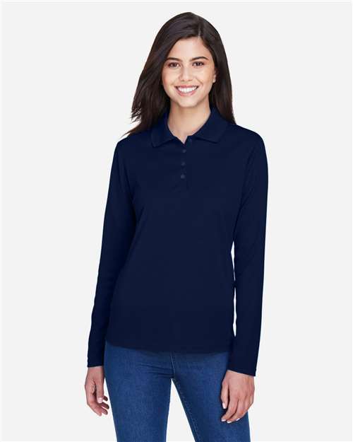 Women's Pinnacle Performance Long Sleeve Piqué Polo - Classic Navy