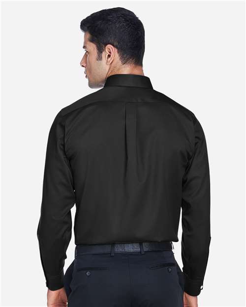 Men's Crown Collection® Solid Stretch Twill Woven Dress Shirt - Black