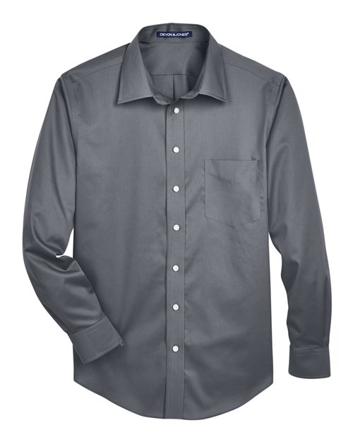 Men's Crown Collection® Solid Stretch Twill Woven Dress Shirt - Graphite