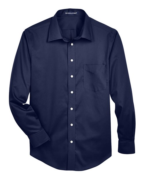 Men's Crown Collection® Solid Stretch Twill Woven Dress Shirt - Navy
