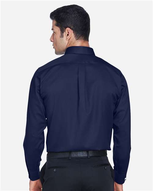 Men's Crown Collection® Solid Stretch Twill Woven Dress Shirt - Navy