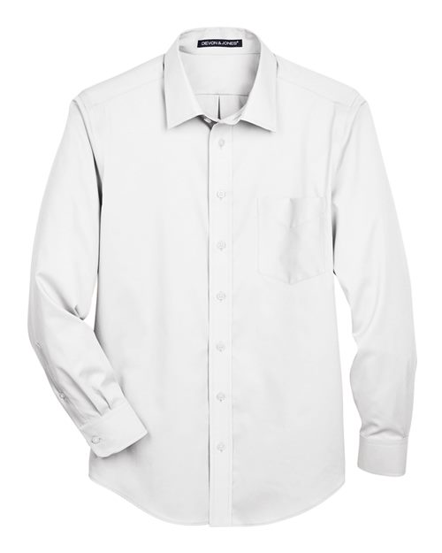 Men's Crown Collection® Solid Stretch Twill Woven Dress Shirt - White