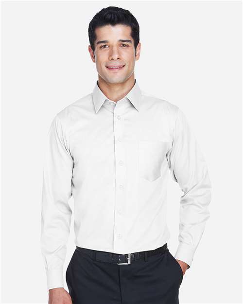 Men's Crown Collection® Solid Stretch Twill Woven Dress Shirt - White